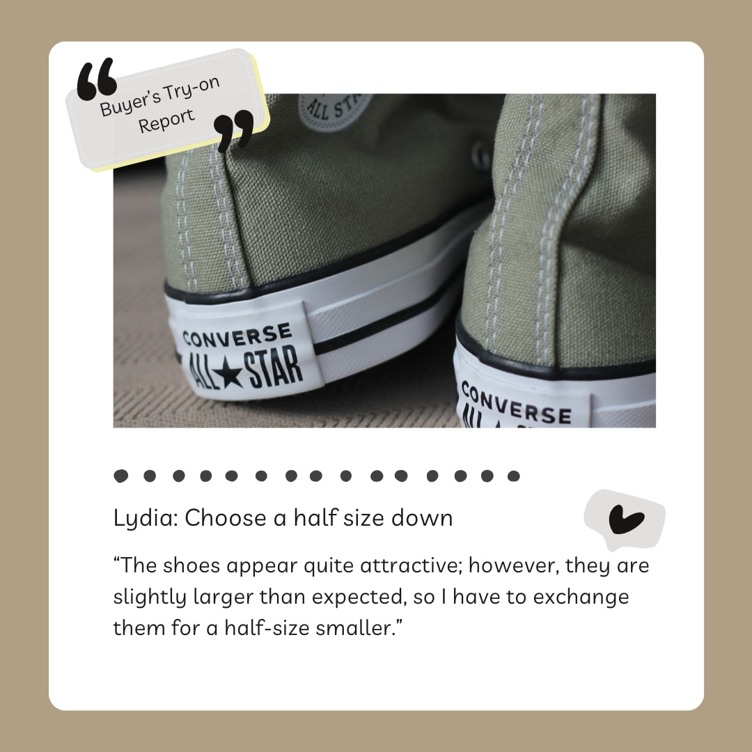 buyer's try on guide for Converse green Chuck Taylor All Star shoes