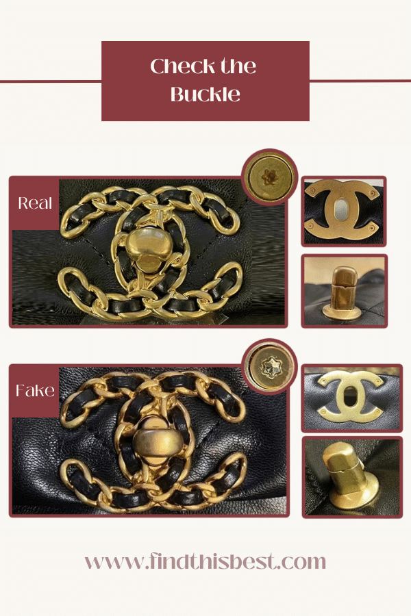 Chanel 19 Handbag Real VS Fake Buckle