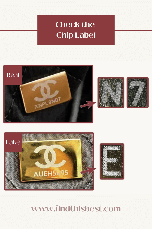 Chanel 22 Handbag Real VS Fake Chip Label