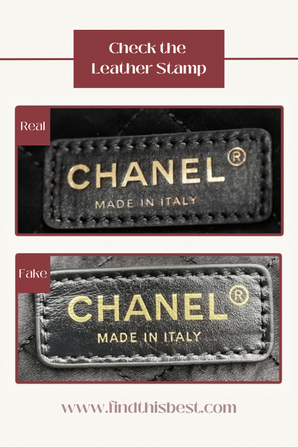 Chanel 22 Handbag Real VS Fake Leather Stamp
