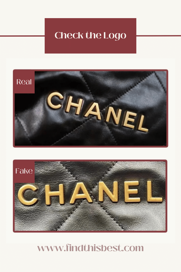 Chanel 22 Handbag Real VS Fake Logo