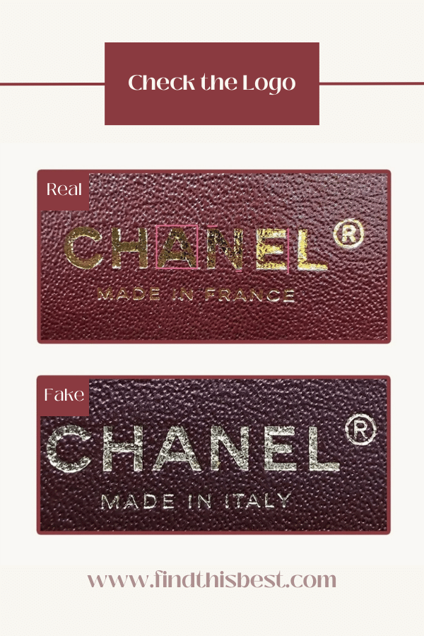 chanel classic flap real vs fake logo