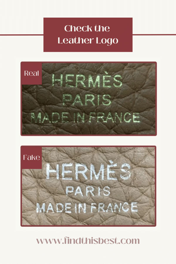 Hermès Evelyne Bag Real VS Fake Logo