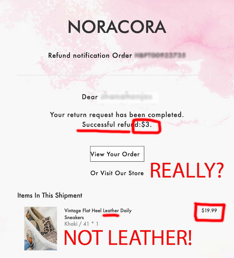 noracora refund