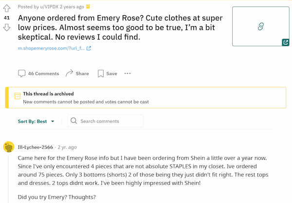 customer review at reddit