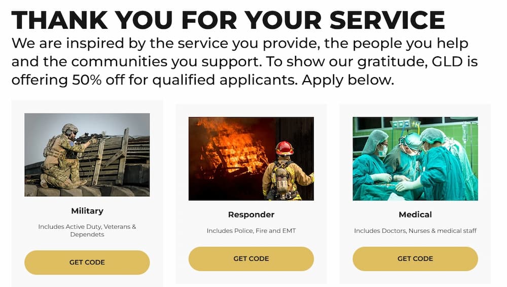 gld military discounts