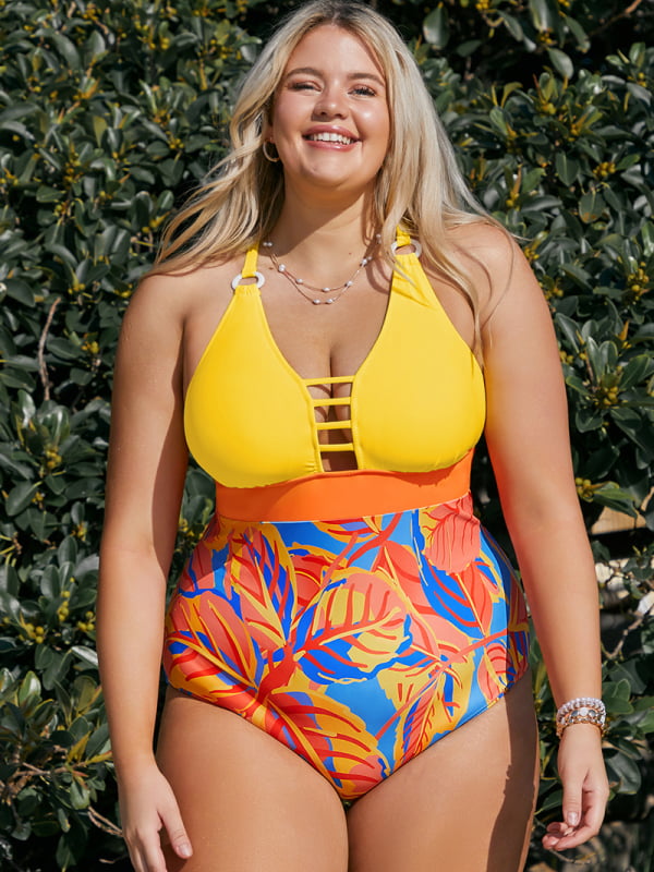 Popvil Floral Print One Piece Swimwear
