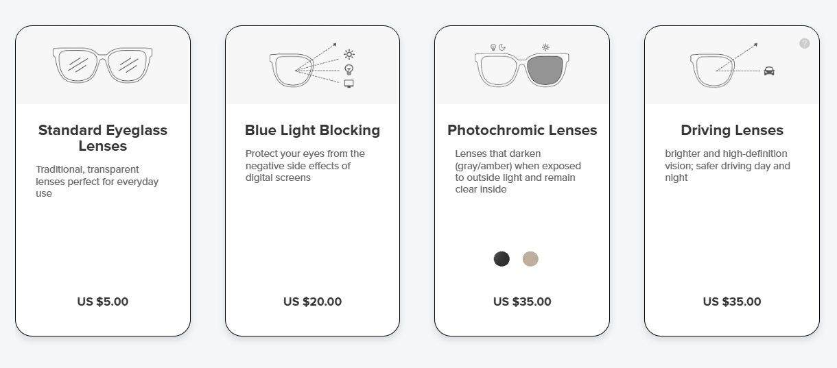 zeelool lenses options