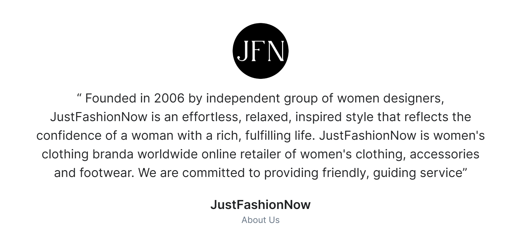 just fashion now about us page