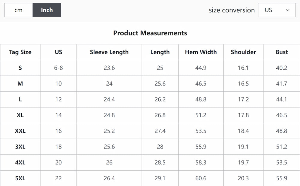 just fashion now size chart