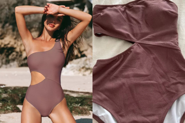 womens one shoulder cutout one piece swimsuit
