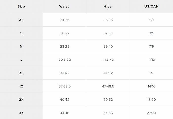 Fashion Nova Size Chart