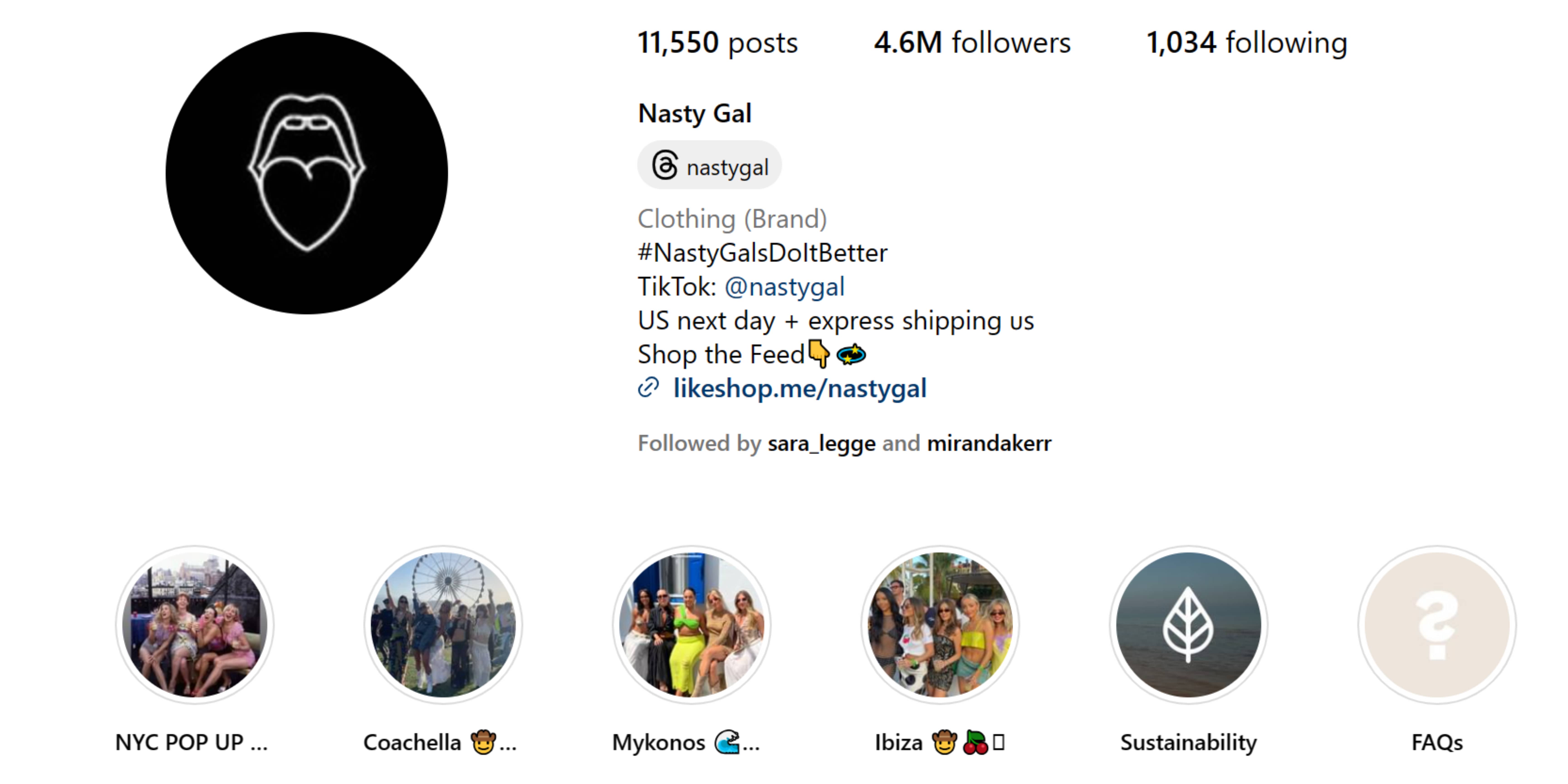 nasty gal instagram